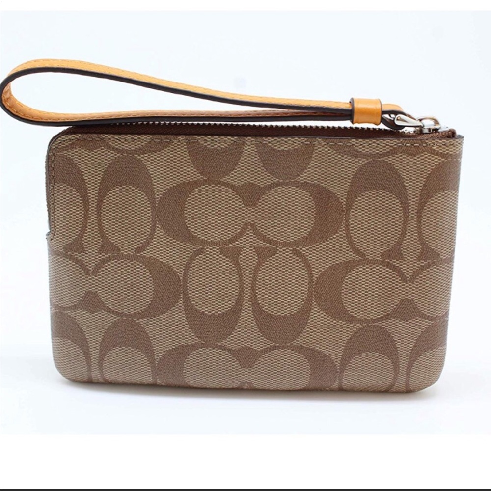 Coach Signature Corner Zip Wristlet - Picture 4 of 7